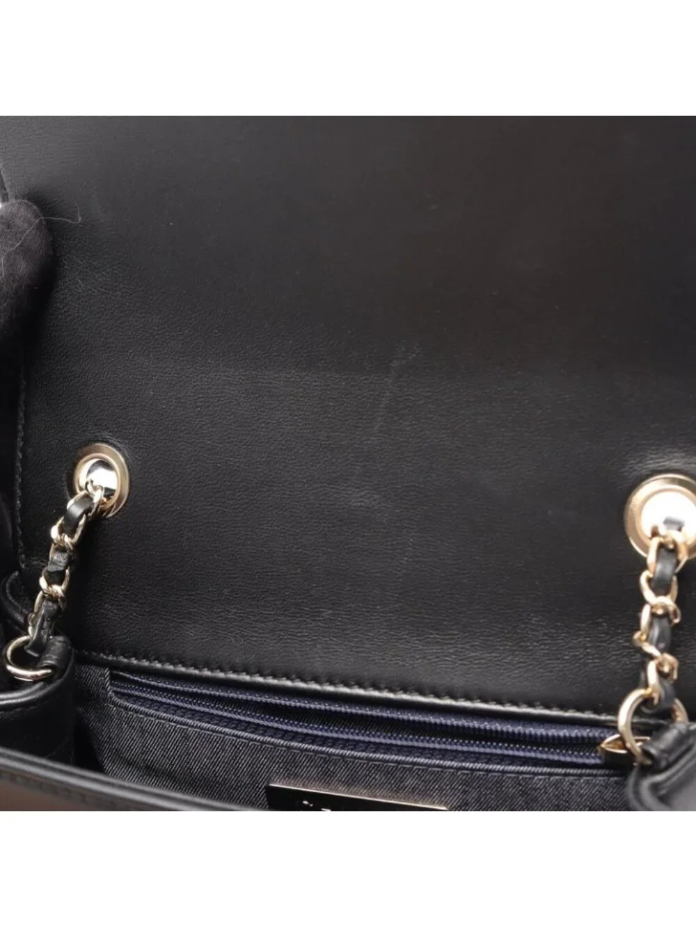 Chanel Shoulder Bag CC Logo Black Lambskin CC Small Flap Chain